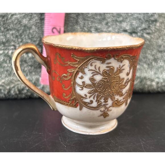c1940s Demitasse Teacup Porcelain Hand Painted Occupied Japan - Picture 9 of 10